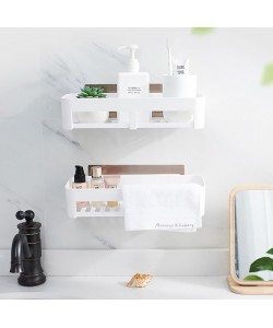 Bathroom Toiletries Storage Holder Seamless Stickers Rack Shelf (Ready Stock)